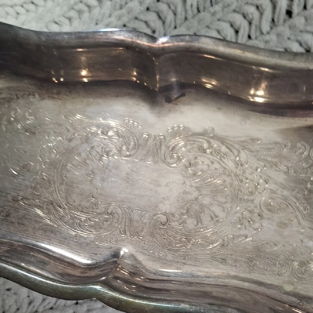 Elegant Silver Tray for Home Bath